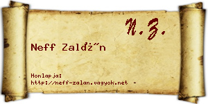 Neff Zalán névjegykártya